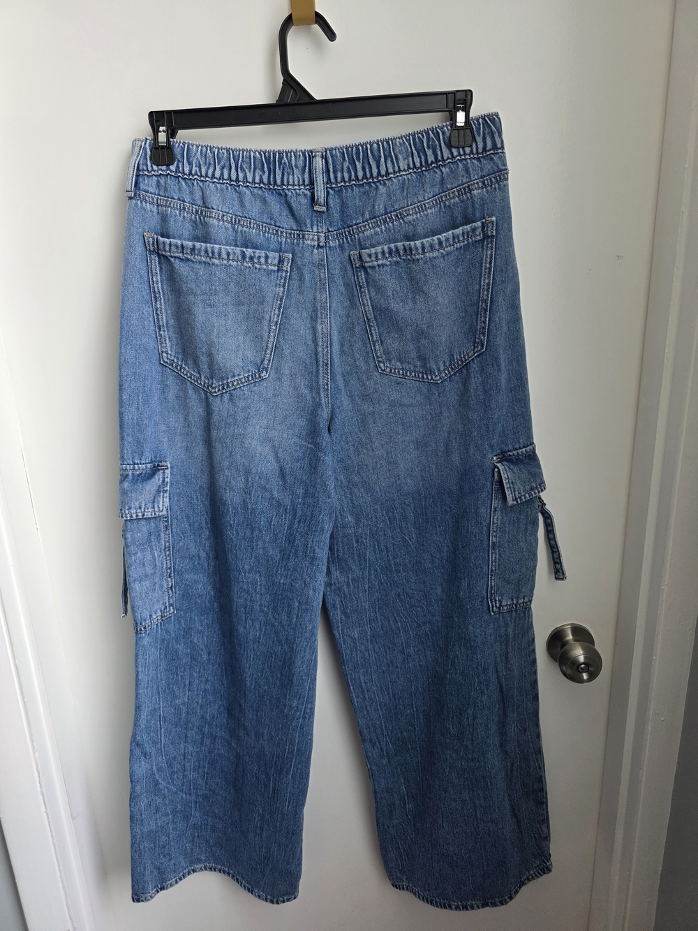 SO Light Blue Wide-Leg Cargo Jeans for Women - Picture 3 of 3